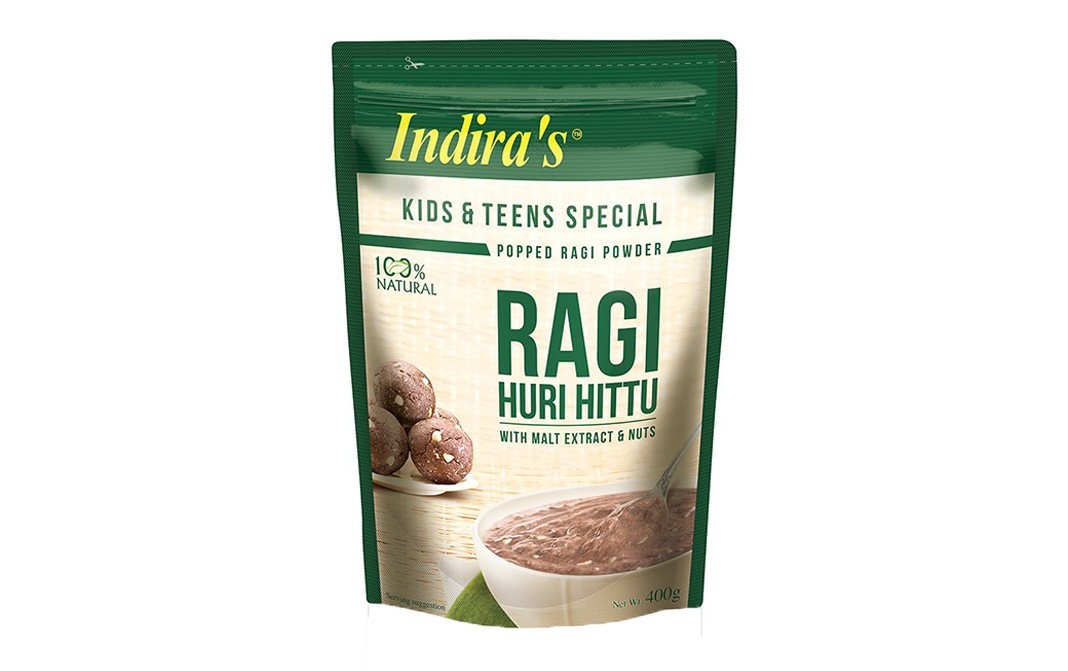 Indira's Ragi Huri Hittu With Malt Extract & Nuts   Pack  400 grams